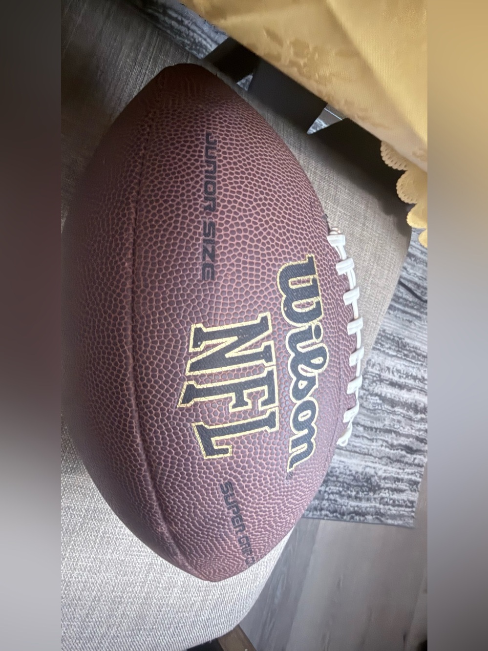 Wilson Brown Football with White Laces and Yellow Accents